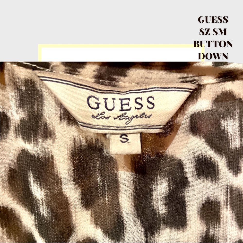 GUESS SZ SM SLEEVELESS BUTTON DOWN FRONT POCKET FLOWY TUNIC W/BACK SLIT & COLLAR - Picture 11 of 14